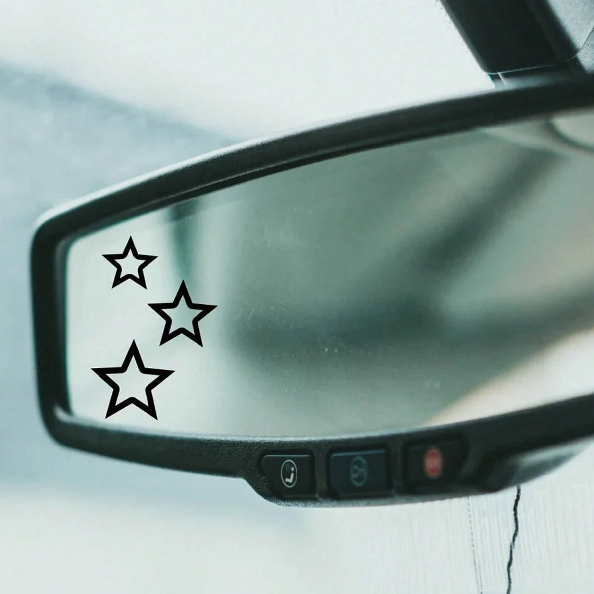 3pcs-Three Five-Pointed Star Rearview Mirror Decals, Vinyl Stickers, Cute Car Stickers, Car Rearview Mirrors, Laptop Bumper Stickers, Decorative Car Parts