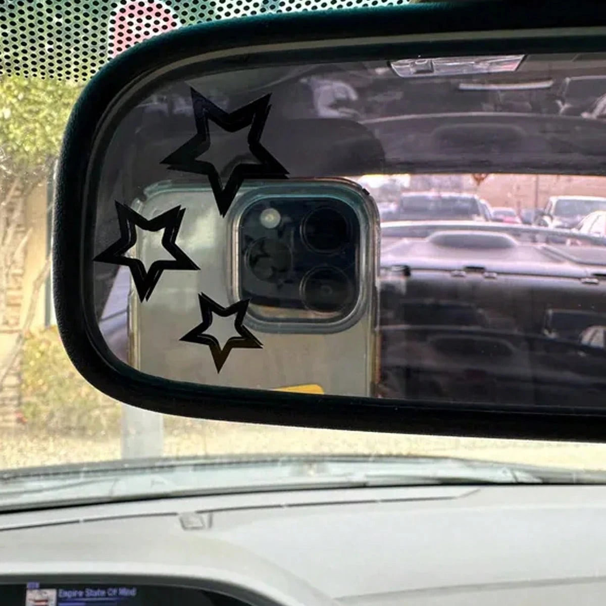 3pcs-Three Five-Pointed Star Rearview Mirror Decals, Vinyl Stickers, Cute Car Stickers, Car Rearview Mirrors, Laptop Bumper Stickers, Decorative Car Parts