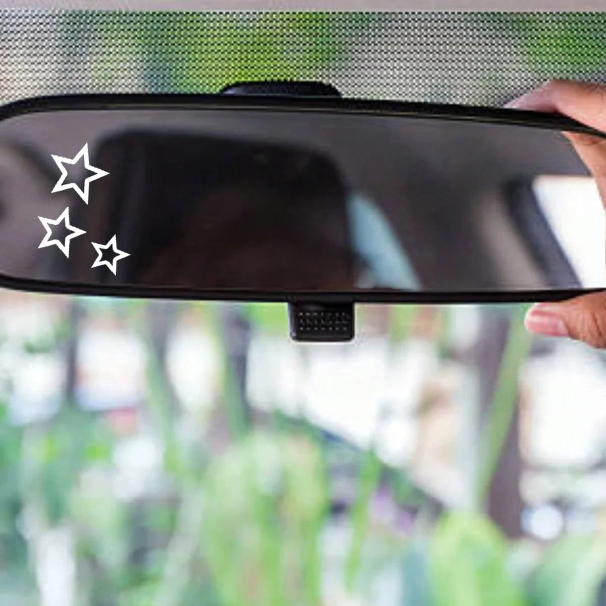 3pcs-Three Five-Pointed Star Rearview Mirror Decals, Vinyl Stickers, Cute Car Stickers, Car Rearview Mirrors, Laptop Bumper Stickers, Decorative Car Parts