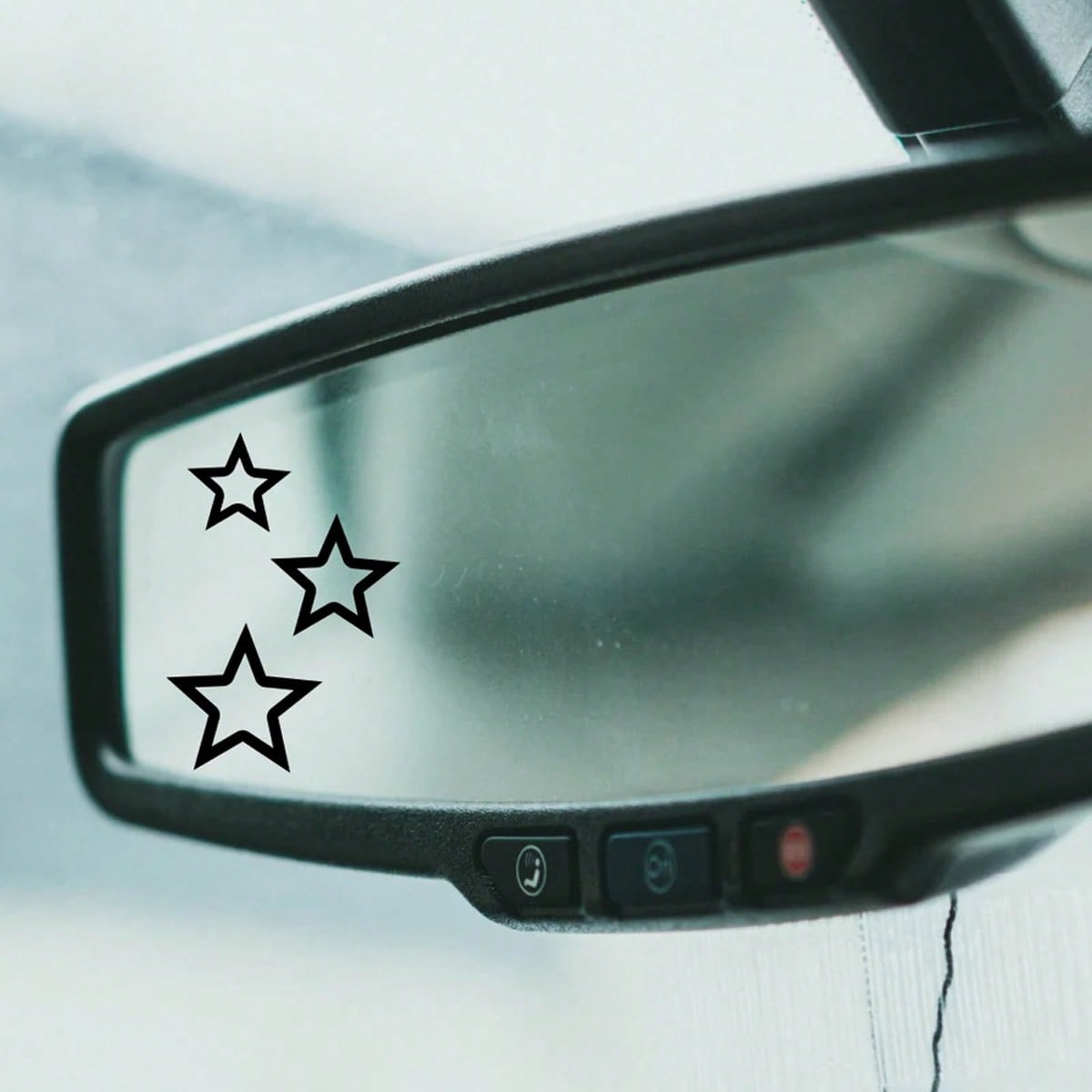 3pcs-Three Five-Pointed Star Rearview Mirror Decals, Vinyl Stickers, Cute Car Stickers, Car Rearview Mirrors, Laptop Bumper Stickers, Decorative Car Parts