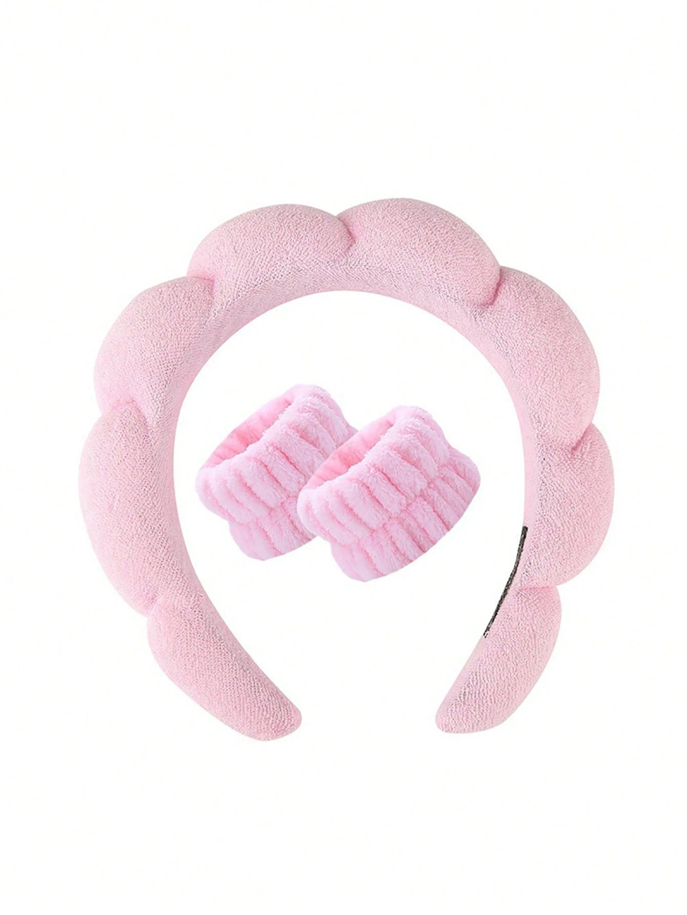 3pcs Woven Headbands & 2pcs Wristbands, Suitable For Washing Face, Cleaning, Makeup, Skincare, Travel, Fits All Skin Types Hair Accessories