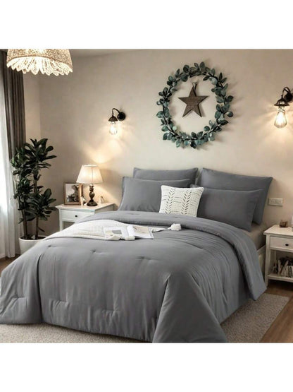 3pieces(Full/Queen/King)Lightweight Solid Comforter Set For All Seasons,Twin(2 Pieces),Soft & Breathable Bed In A Bag Set For Student/Friends/Colleage,A Cloud-Like Sleeping Space All Year Round,Spring