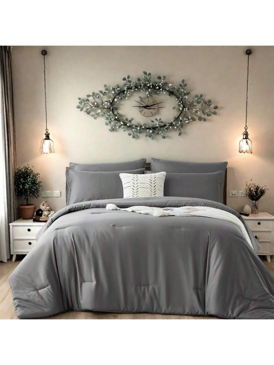 3pieces(Full/Queen/King)Lightweight Solid Comforter Set For All Seasons,Twin(2 Pieces),Soft & Breathable Bed In A Bag Set For Student/Friends/Colleage,A Cloud-Like Sleeping Space All Year Round,Spring