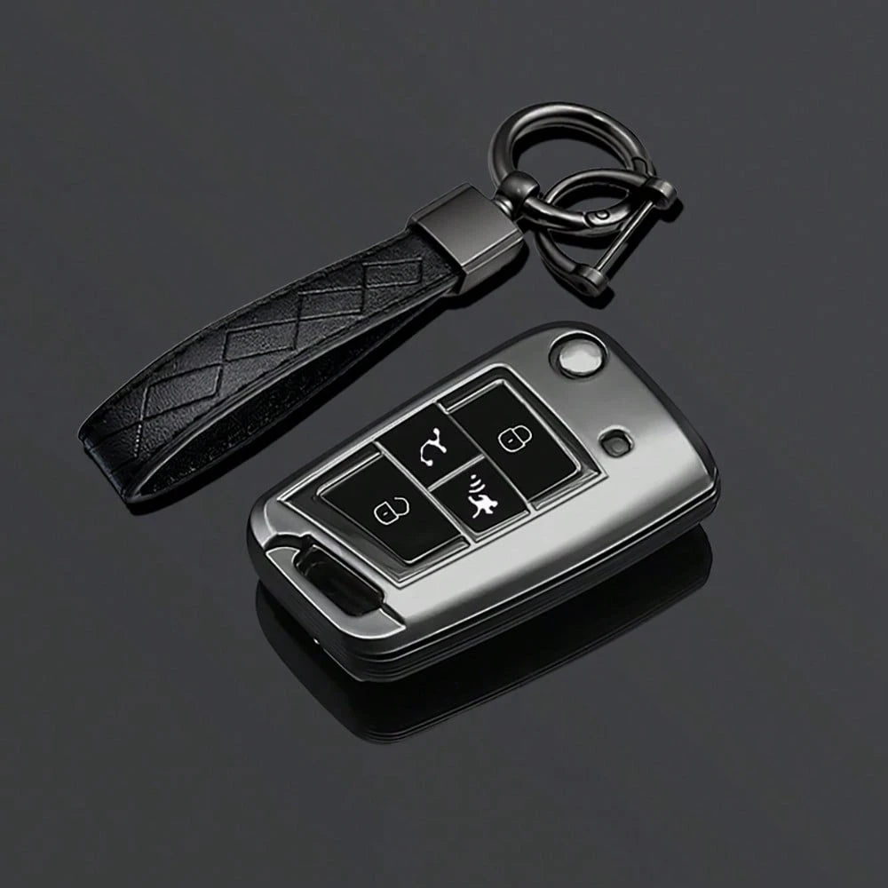 4 Button Black Warrior Style TPU Car Key Case Cover For VW Golf 7 MK7 Tiguan MK2 For SEAT Ateca Leon FR 2 Ibiza