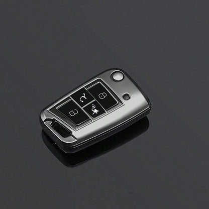 4 Button Black Warrior Style TPU Car Key Case Cover For VW Golf 7 MK7 Tiguan MK2 For SEAT Ateca Leon FR 2 Ibiza