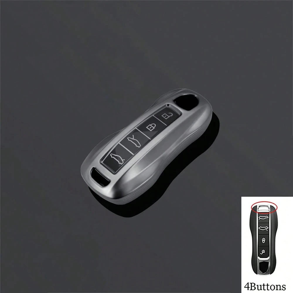 4 ButtonsTPU Car Key Case Cover Shell For Panamera Carrera Macan Cayman Cayenne 911 970 981 991 Keychain Fob Accessories