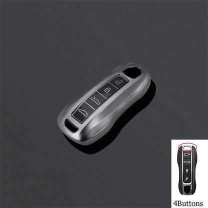 4 ButtonsTPU Car Key Case Cover Shell For Panamera Carrera Macan Cayman Cayenne 911 970 981 991 Keychain Fob Accessories