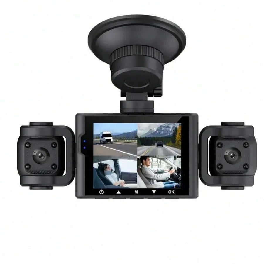 4-Channel Dash Cam, Front And Rear Dual View, 1080P HD Night Vision, Loop Recording, G-Sensor, Built-In Display- High-Resolution Car DVR, Adjustable Lens, Driving Monitor| Compact Dash Cam| Night V