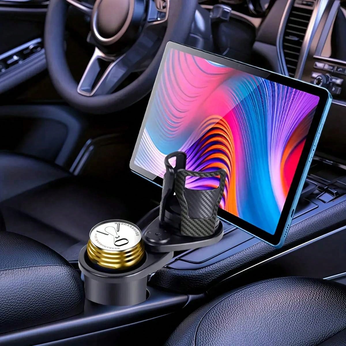 4 In 1 Car Cup Holder 360 Degree Rotating Water Vehicle Mounted No-Slip Cup Holder Multifunctional Dual Holder Auto Accessories
