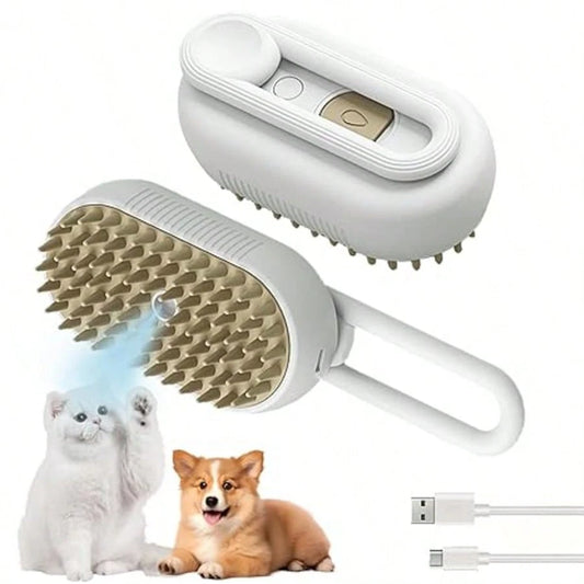 4-In-1 Cat And Dog Steam Brush For Hair Removal, Rechargeable Steam Cat Brush, Anti-Static Pet Steam Brush, Massage, Cleaning, Hair Removal And Grooming, The Best Pet Supplies