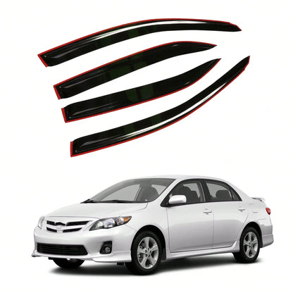 4-Pack Window Vent Visor Rain Guard Sun Shade Deflectors Plastic Replacement For 2009-2013 Corolla Sedan 4-Door