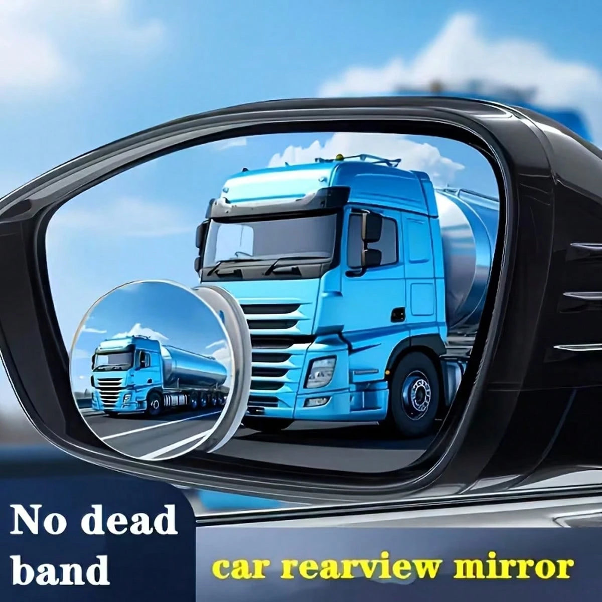 4-Piece Set (Includes 2 Frameless Small Round Mirrors On Board + 2 Cleaning Cloths) 360° Rotatable Adjustable High-Definition Glass Blind Spot Mirror. Suitable For Blind Spot Monitoring, Lane Change A