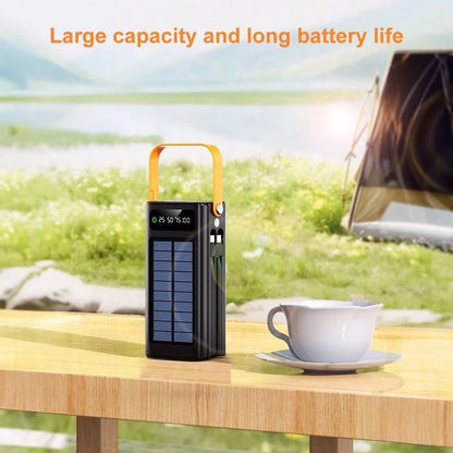 40000mAh Large Capacity Solar Power Bank 22.5W Fast-Charging Mobile Power Supply, With LED Camping Light/LED Power Display/4 USB Interfaces, For All Mobile Phones Emergency Power Supply Device For Out