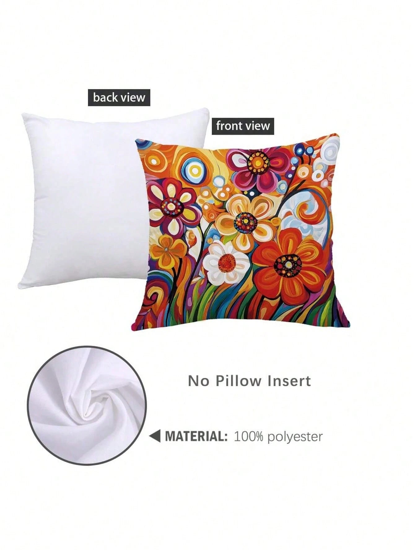 4pcs 17.7*17.7in(45*45cm)/19.69*19.69in(50*50cm)/15.75*15.75in(40*40cm) Vibrant Red Floral Print Pillow Covers [Single-Sided Printing] Polyester Home Decor Cushion Covers For Sofa, Bed, Car [Pillow In