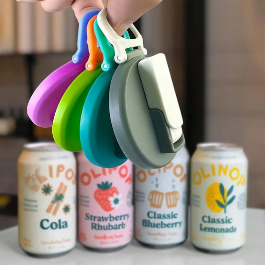 4PCS 4 Color Soda Can Lids With Straw, Soda Can Covers With Silicone Straw Reusable For Fits Standard For Canned Beverage, Beer, Juice,Seltzer. (4 Colour Mixture)