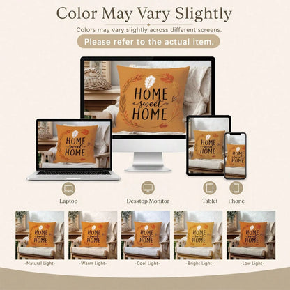 4pcs Autumn Maple Leaf Print Pillow Covers [No Pillow Insert] 40*40cm/45*45cm/50*50cm [Single-Sided Print] Made Of Polyester Material Home Sweet Home American Autumn Fallen Leaves Tree Warm Orange Map