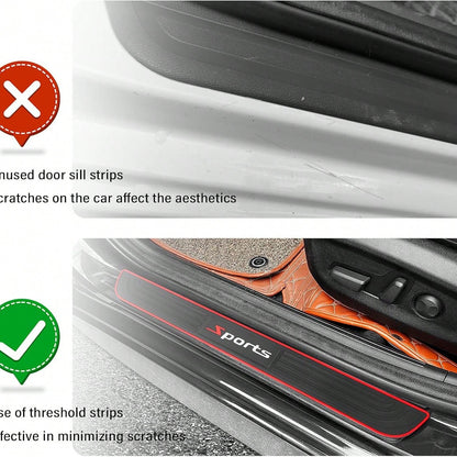 4pcs Car Door Guard Cover, Anti-Scuff Rubber Edge Guard For Car Door Guard, Universal Automotive Exterior Accessory For Car Door Pedal, Waterproof Door Threshold Strip