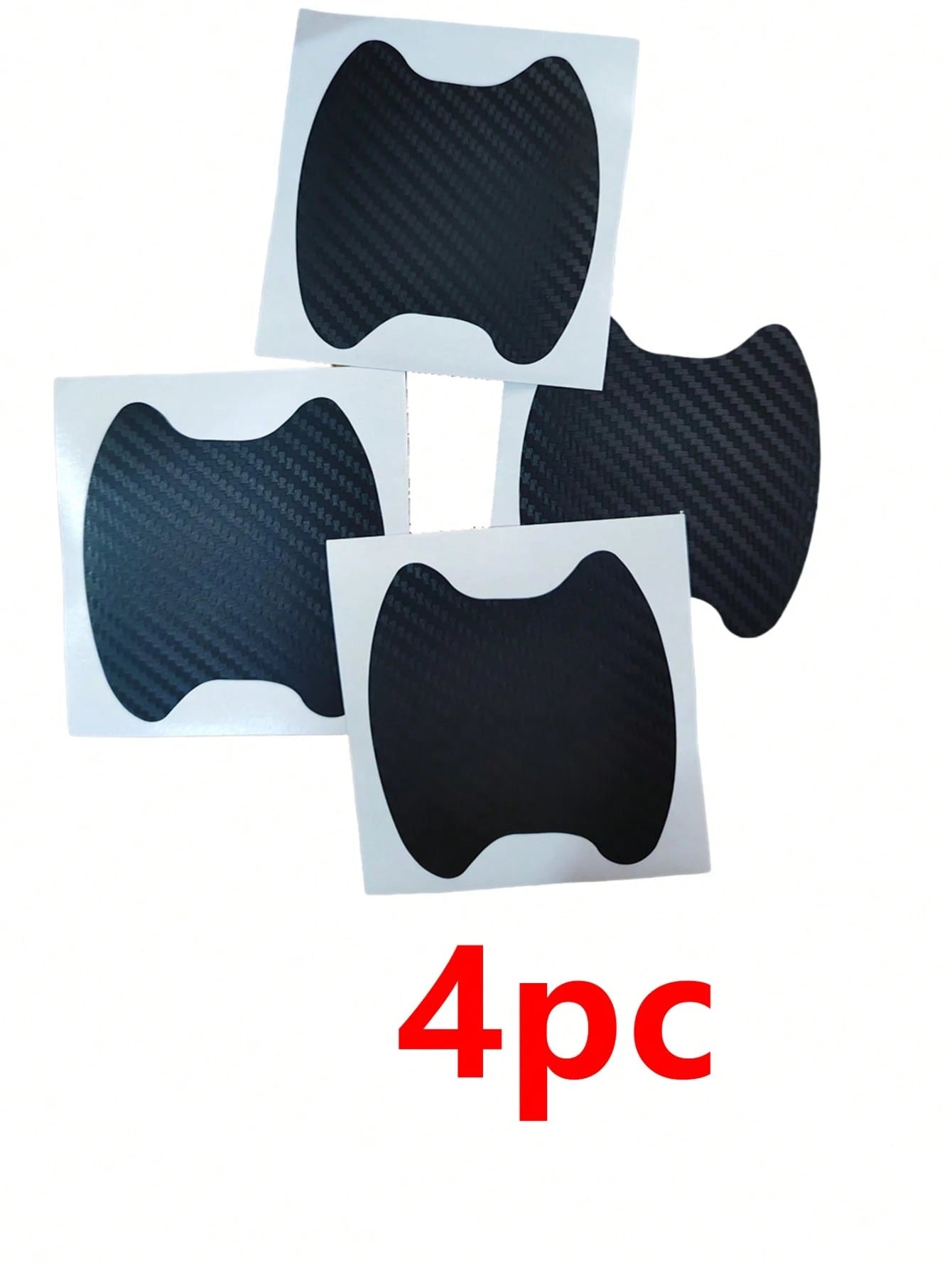 4pcs Carbon Fiber Door Handle Protective Film Sticker, Car Accessories