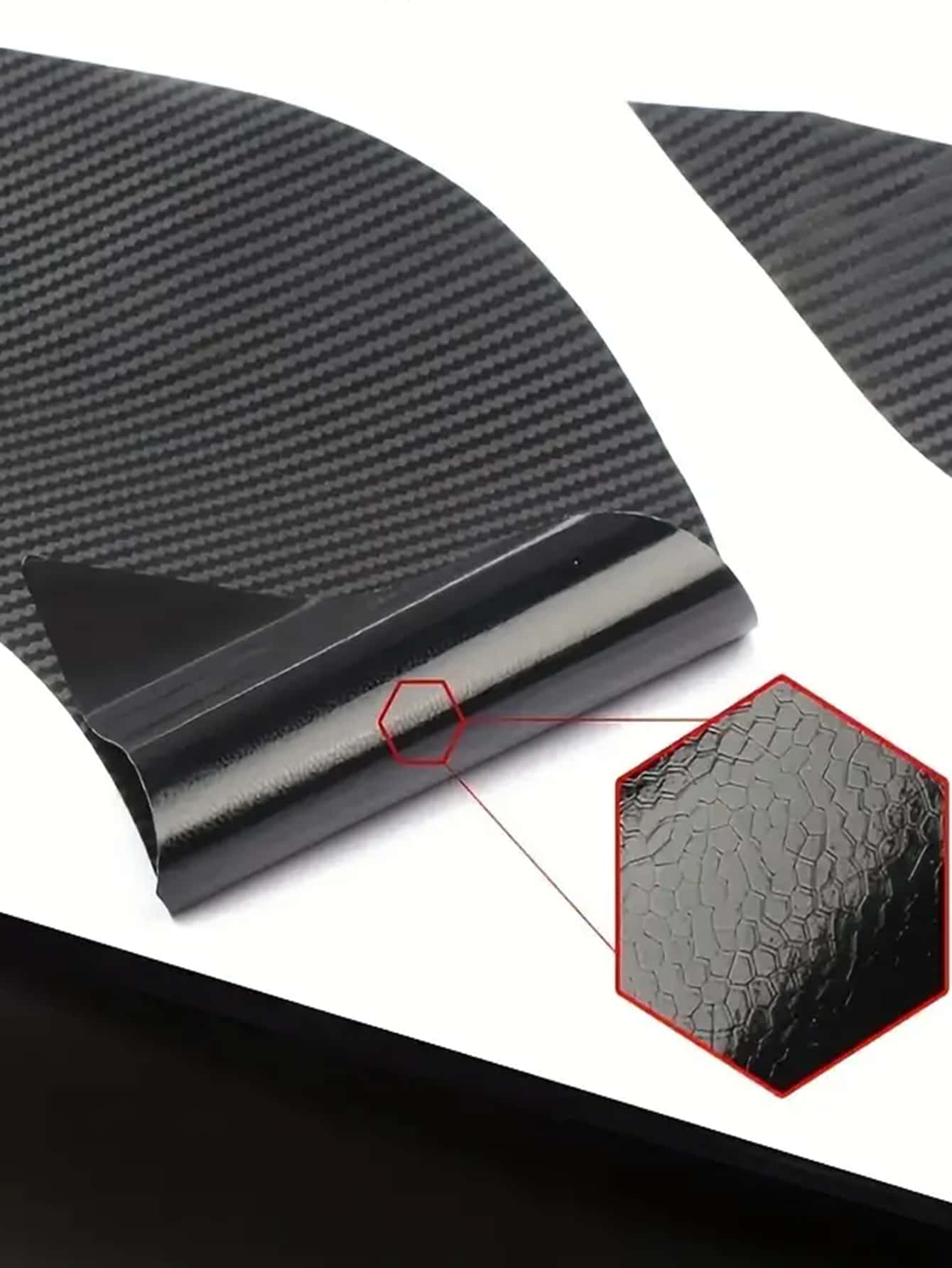 4pcs Carbon Fiber Door Handle Protective Film Sticker, Car Accessories