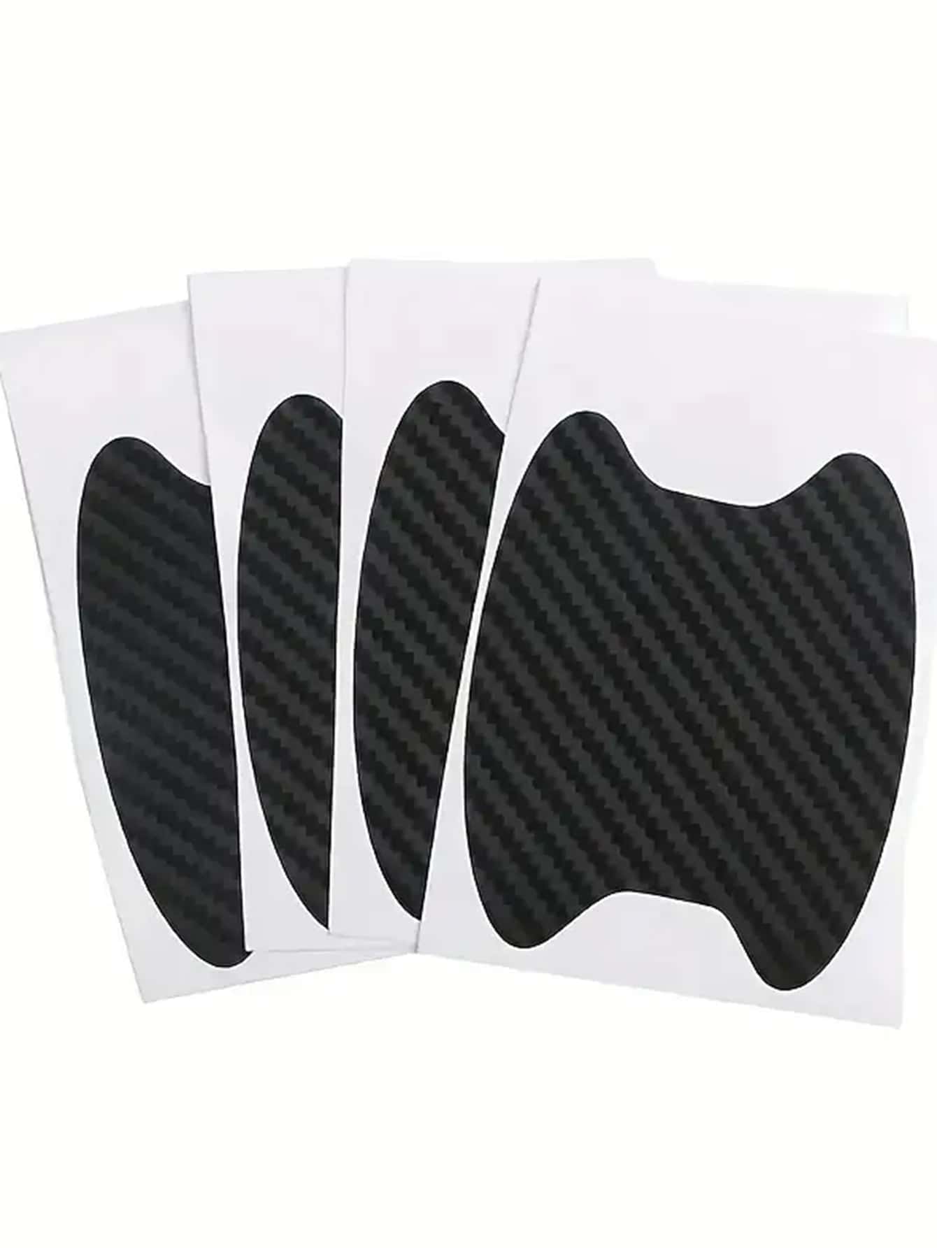 4pcs Carbon Fiber Door Handle Protective Film Sticker, Car Accessories