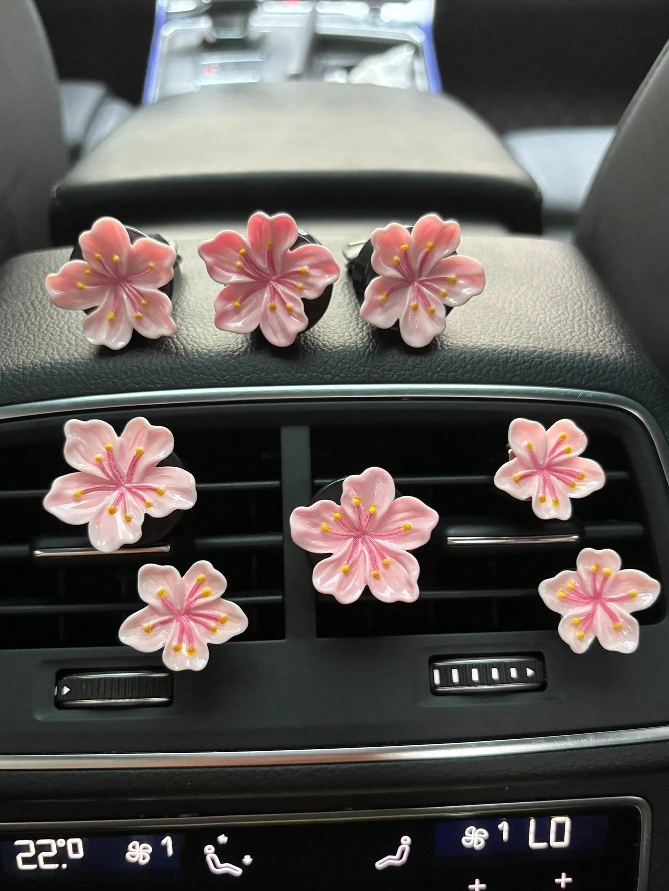 4pcs Cherry Blossom Car Air Vent Decor, Car Flower Air Vent Clip, Car Accessories, Interior Decoration