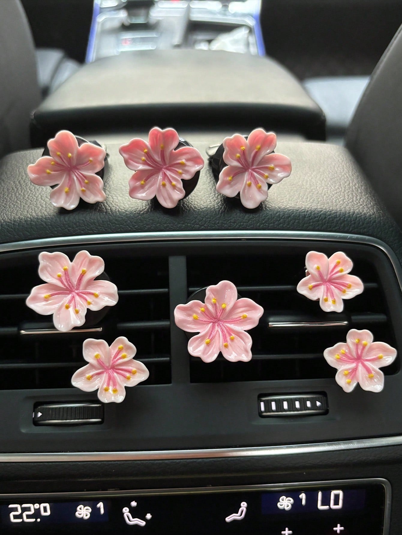 4pcs Cherry Blossom Car Air Vent Decor, Car Flower Air Vent Clip, Car Accessories, Interior Decoration