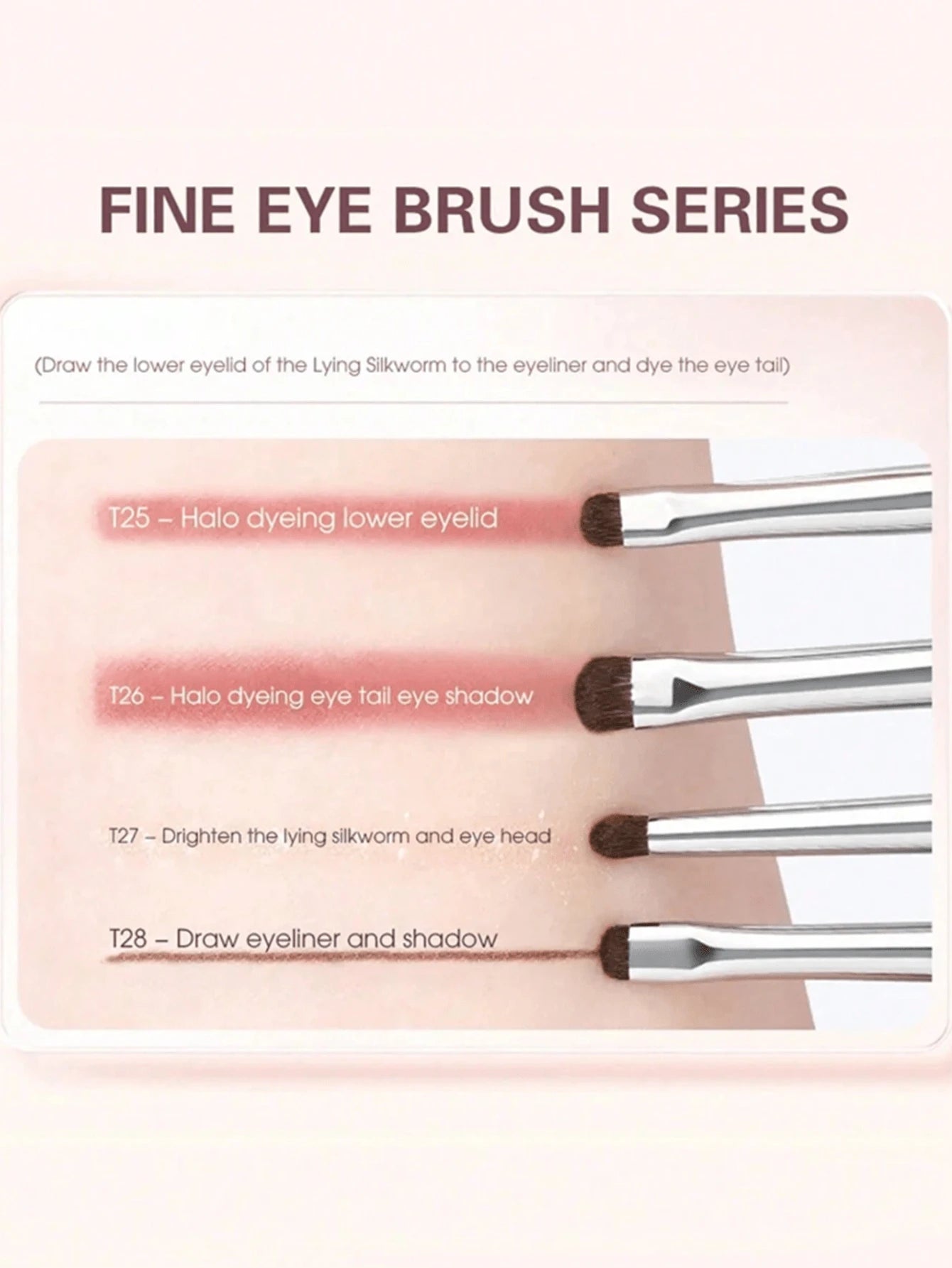 4pcs Makeup Brush Set, Including Eyeshadow, Highlighter, Nose Contour, Eyebrow- Soft & Skin-Friendly Makeup Tools, Portable Travel Cosmetic Kit,Eyebrow Brush,Eyeshadow Brush,Spoolie,Spoolie Brush,Giv
