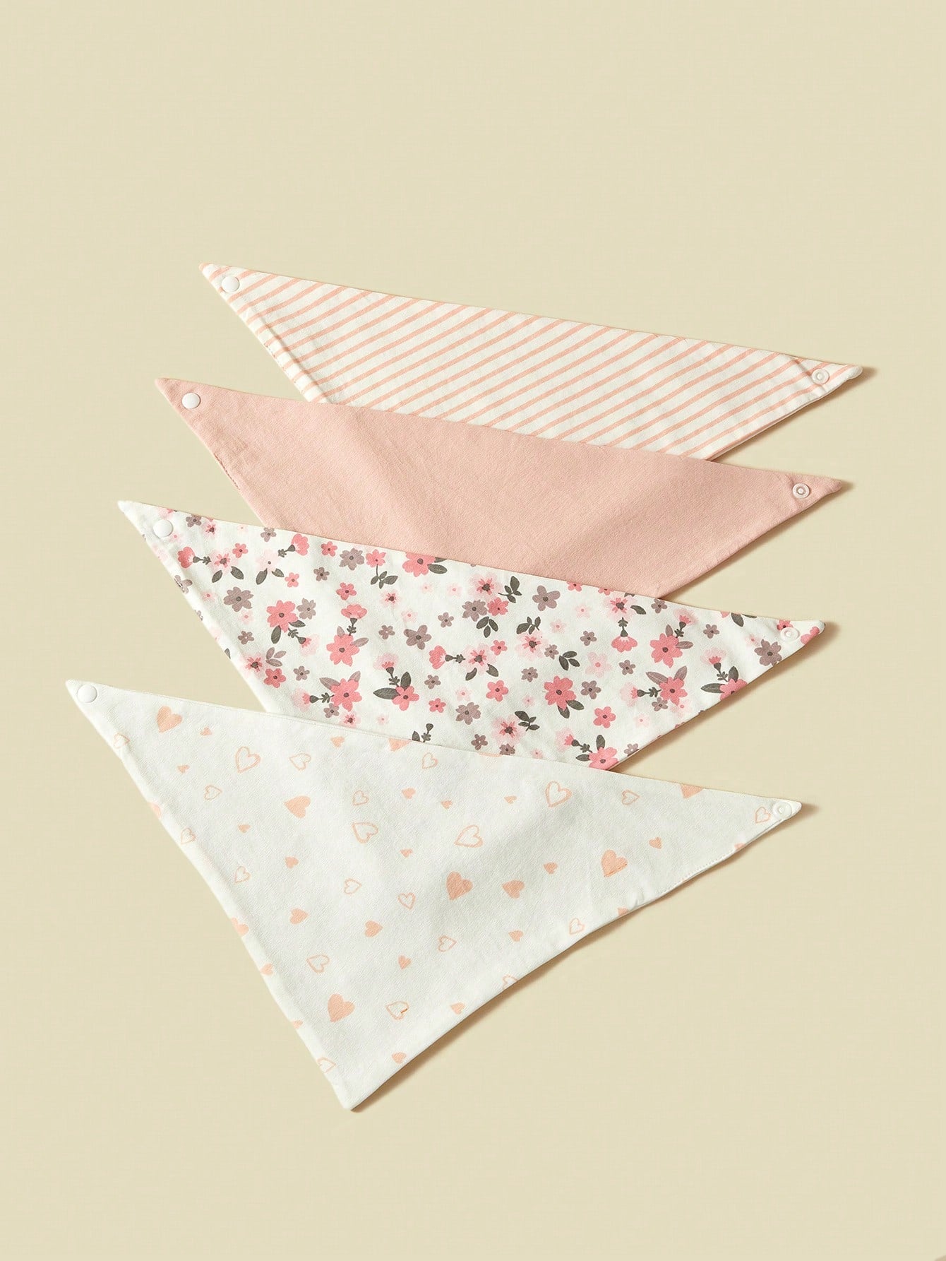 4pcs/Pack Ditsy Floral Allover Print Soft Cotton Absorbent Bandana Scarf, Suitable For All Seasons