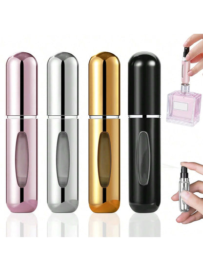 4pcs Portable Perfume Atomizers- Refillable Travel Perfume Bottles 5ml Spray Bottles- Refillable Mini Perfume Bottles- Refillable Leak-Proof Travel Perfume Atomizers