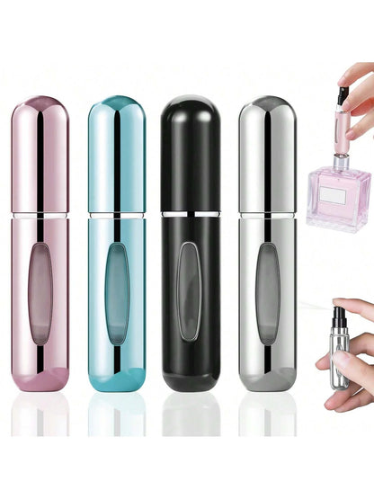 4pcs Portable Perfume Atomizers- Refillable Travel Perfume Bottles 5ml Spray Bottles- Refillable Mini Perfume Bottles- Refillable Leak-Proof Travel Perfume Atomizers