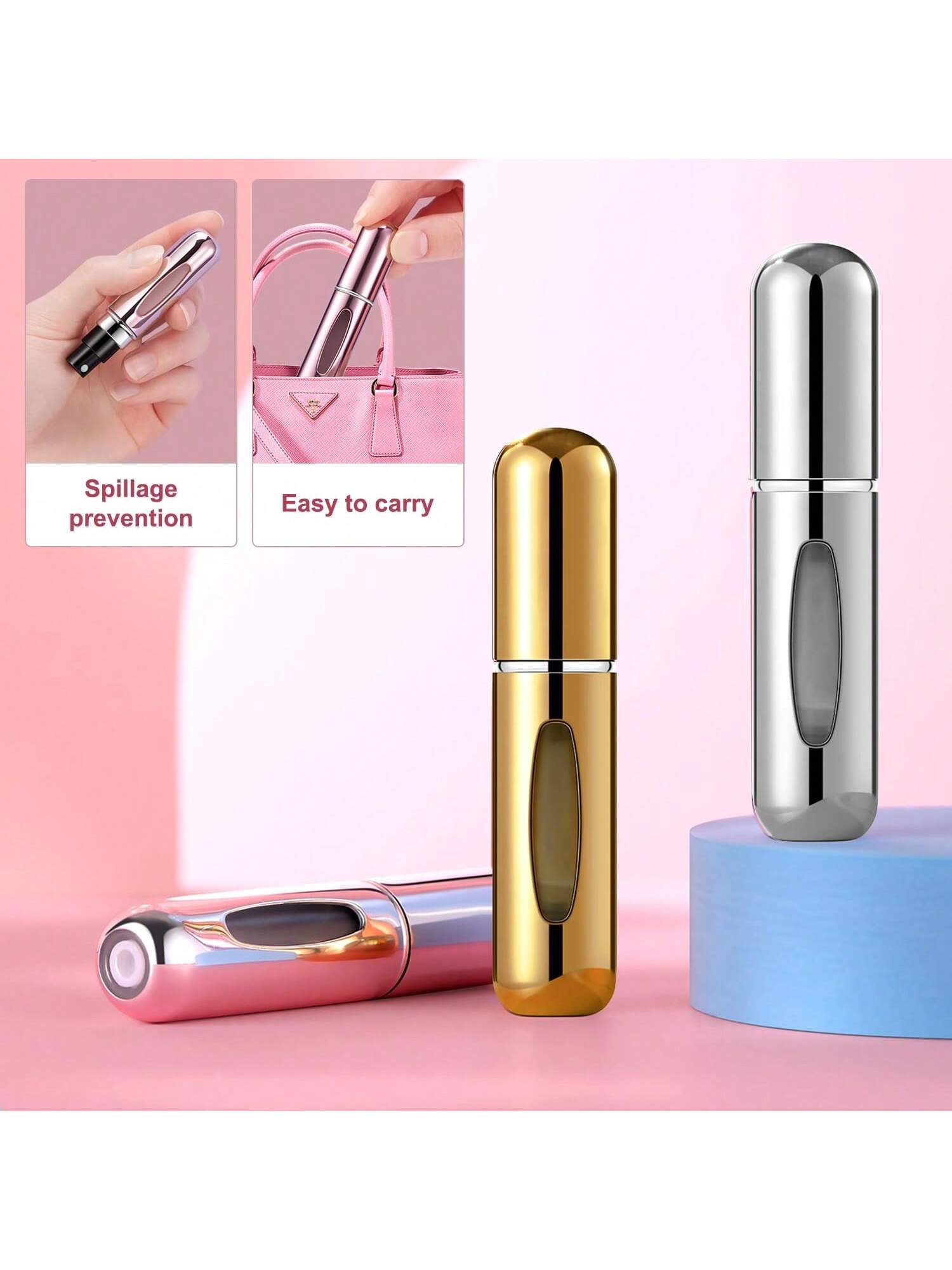 4pcs Portable Perfume Atomizers- Refillable Travel Perfume Bottles 5ml Spray Bottles- Refillable Mini Perfume Bottles- Refillable Leak-Proof Travel Perfume Atomizers