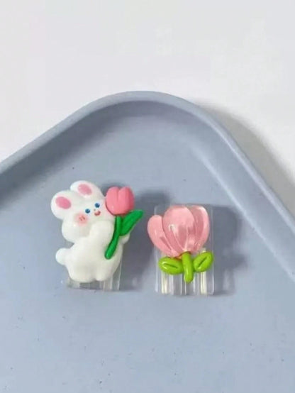 4pcs Rabbit & Flower Patterned Cable Protector Case Compatible With Apple Charging Cable, Anti-Breaking Charger Accessories, Phone Accessories