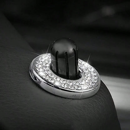 4pcs Rhinestone Zinc Alloy Car Door Lock Decorative Rings, For Interior Modification, Door Lid Decor