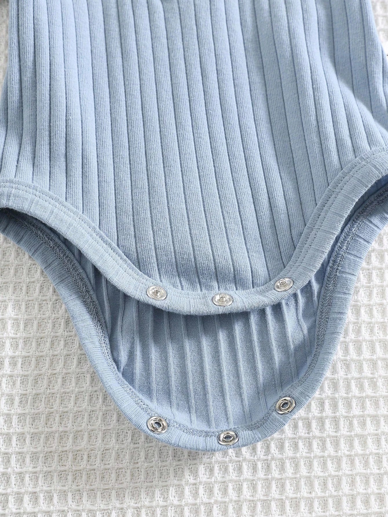 4pcs/Set Newborn Baby Boy/Girl Summer Cute Striped Blue Short Sleeve Romper & Shorts 4-Piece Outfit, Suitable For Home & Outings