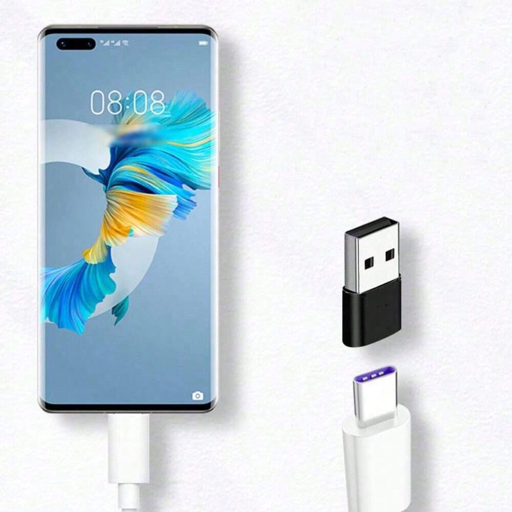 4pcs Silver & Black Type-C Female To USB 2.0 Male OTG Adapter- Phone/Headphone Converter, Supports Android & Apple Charging And Data Sync, Type-C Adapter, Christmas/Household Gift