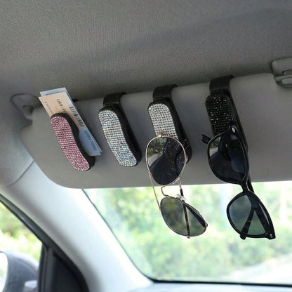 4pcs Universal Multifunctional Car Sun Visor Clip Set ABS Glasses Holder Card Storage Box For Car Home Sun Visor Organizer