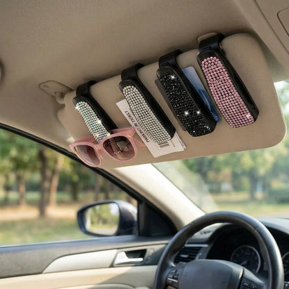 4pcs Universal Multifunctional Car Sun Visor Clip Set ABS Glasses Holder Card Storage Box For Car Home Sun Visor Organizer