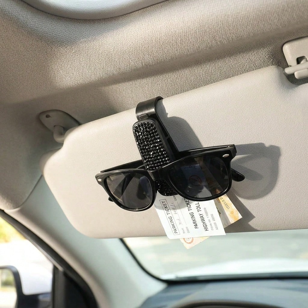 4pcs Universal Multifunctional Car Sun Visor Clip Set ABS Glasses Holder Card Storage Box For Car Home Sun Visor Organizer