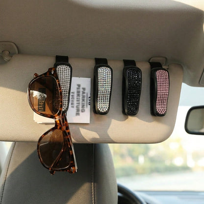 4pcs Universal Multifunctional Car Sun Visor Clip Set ABS Glasses Holder Card Storage Box For Car Home Sun Visor Organizer
