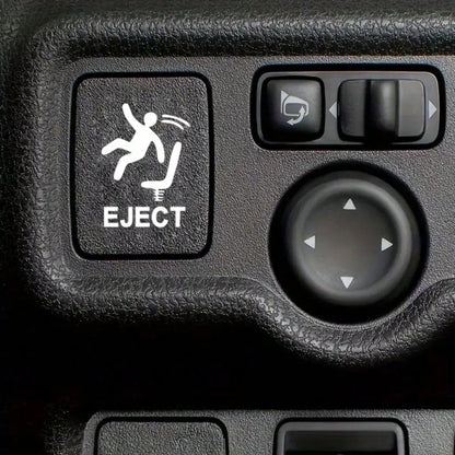 4pcs White Funny Ejector Seat Self-Adhesive Warning Stickers, Eject Passenger Button Decals, Humorous Car Stickers, Blank Button Stickers For Cars, Trucks And Vehicles, Prank Gift For Men