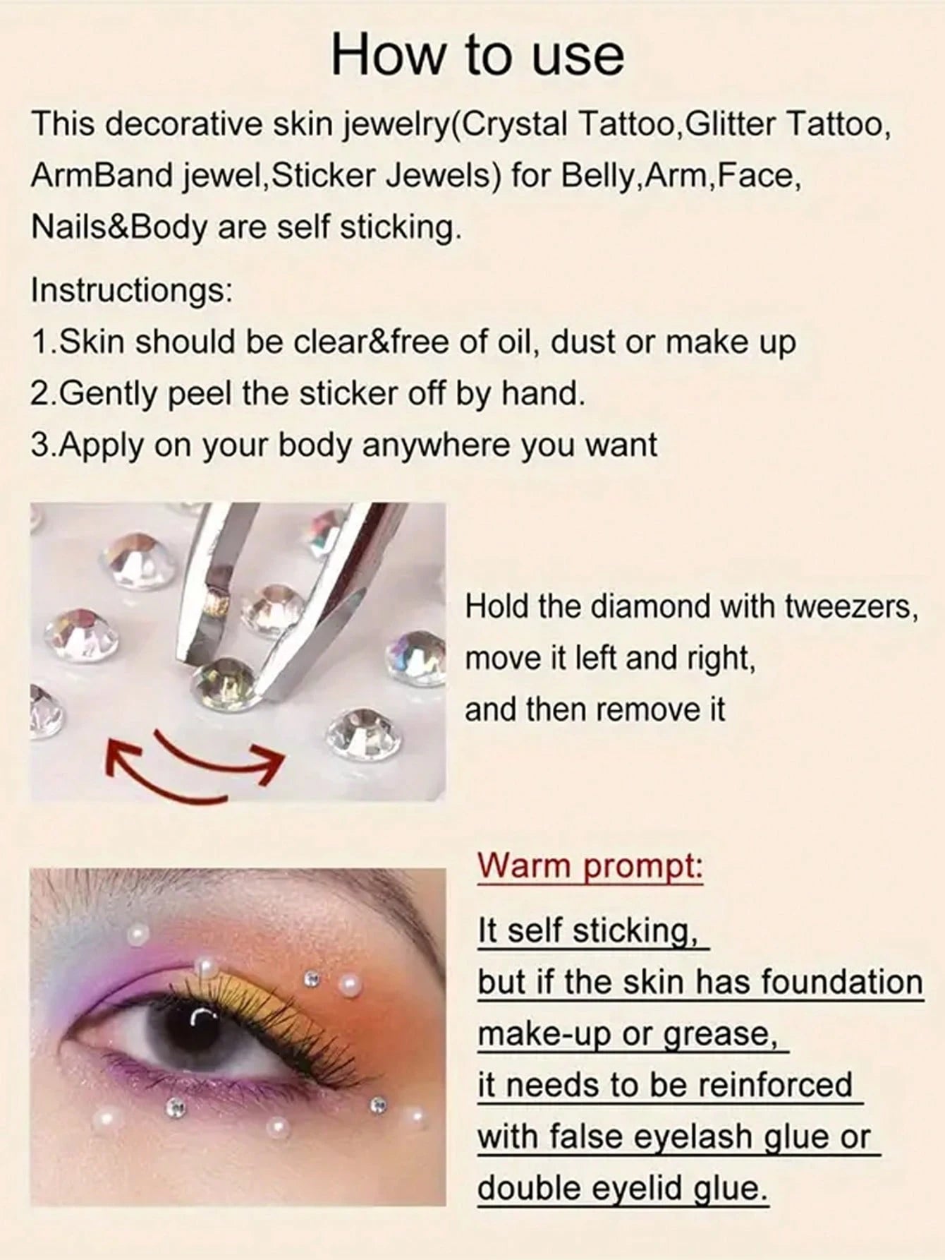 4Sheets/Set Sparkling Rhinestone Face Stickers- 864pcs 3D Rhinestone Face Gems With Tear Drop Shape,Moon,Star,Heart & Butterfly Shape- Perfect For Stage Performance, DIY, Holiday Party (Makeup Carni