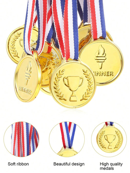 5/10/15/20/30PCS Golden Plastic Sports Competition Winners' MEDALS, Torch Gold MEDALS, Champion MEDALS, Team Game Prizes