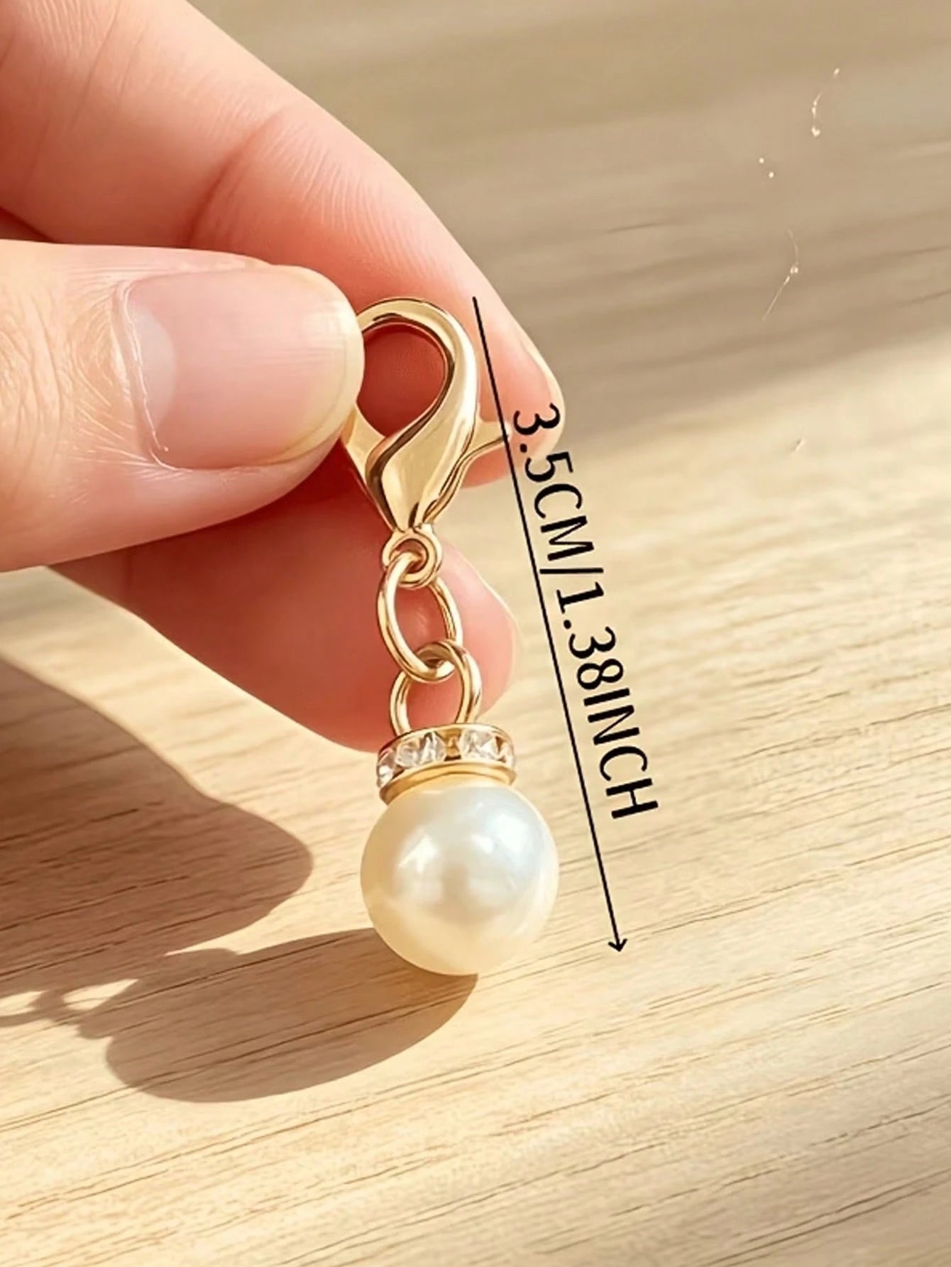 5/10/15/20PCS Luxury Versatile Faux Pearl Shoe Buckle Bag Accessories Keychain, Lobster Clasp With Rhinestone Pendant, Fashion Bag And Shoe Charm Decor, Best Gift For Family And Friends