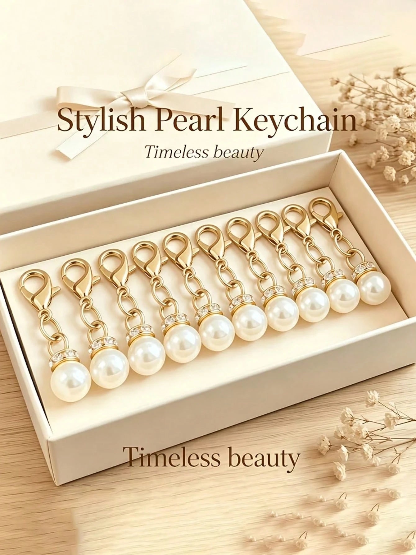 5/10/15/20PCS Luxury Versatile Faux Pearl Shoe Buckle Bag Accessories Keychain, Lobster Clasp With Rhinestone Pendant, Fashion Bag And Shoe Charm Decor, Best Gift For Family And Friends