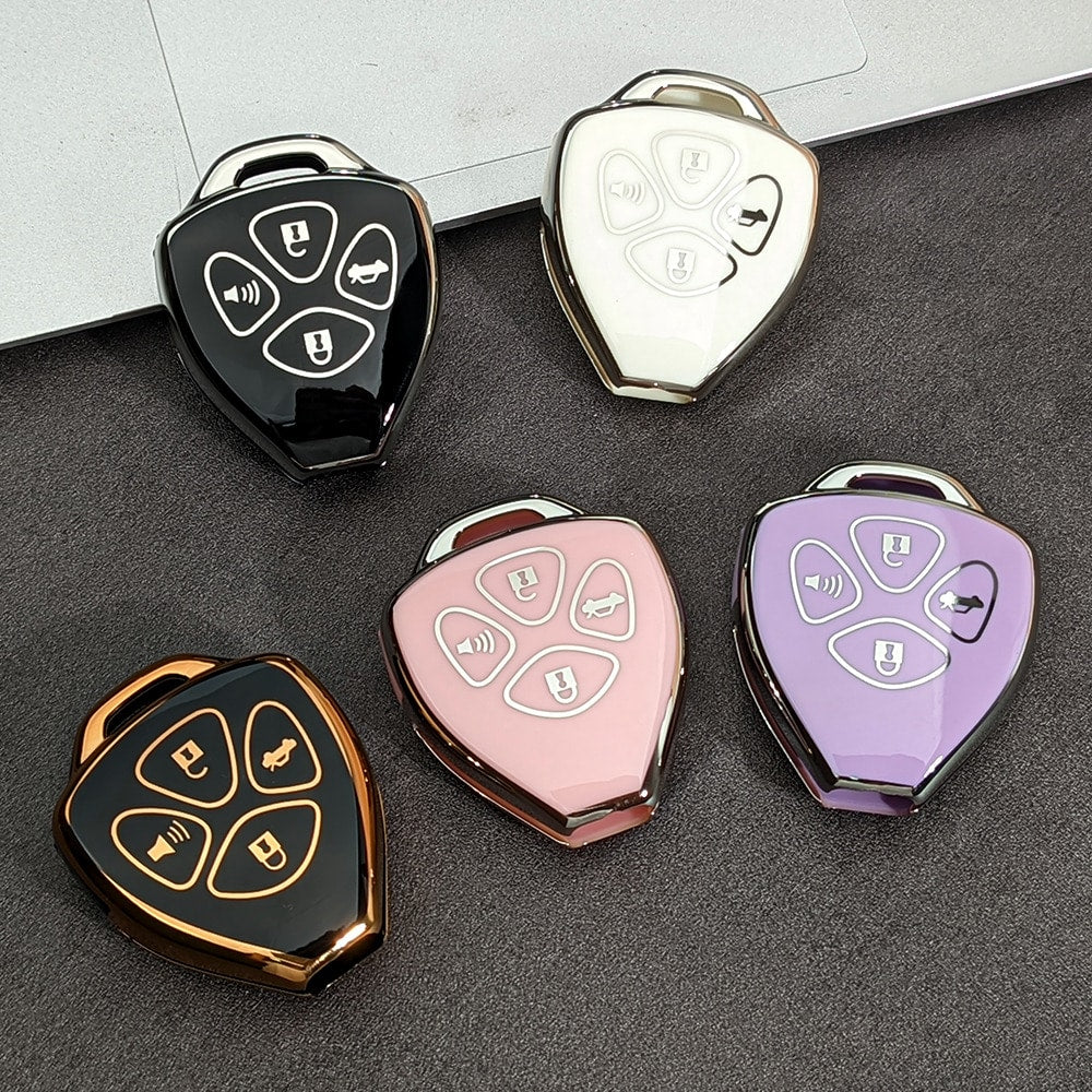 5-Button Car Key Fob Cover Fit For Camry, Corolla, Crown, Reiz, RAV4 Straight Key, Smart Remote Key Case