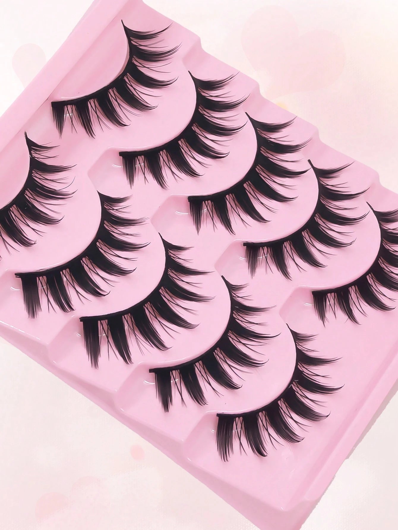 5 Pairs Anime Cat Eye Fluffy Lashes, European Style,Multi-Pair Set, Reusable D Curl, Extra Thick, Professional Makeup For Cosplay And Stage, Dramatic Eye Look, Easy Application For Beginners
