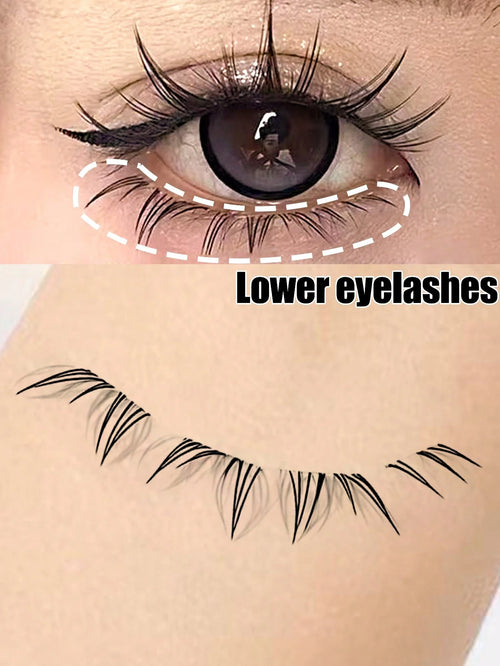 5 Pairs Transparent Stem Natural False Eyelashes, Japanese Anime Style Exaggerated Pointed DIY Cosplay Lower Lashes, Reusable, Suitable For Women And Girls, Comfortable Strip False Eyelashes