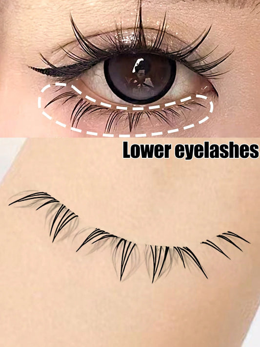 5 Pairs Transparent Stem Natural False Eyelashes, Japanese Anime Style Exaggerated Pointed DIY Cosplay Lower Lashes, Reusable, Suitable For Women And Girls, Comfortable Strip False Eyelashes