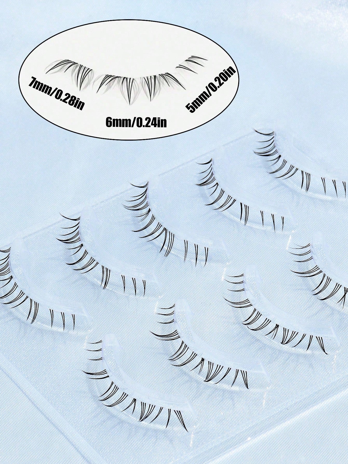 5 Pairs Transparent Stem Natural False Eyelashes, Japanese Anime Style Exaggerated Pointed DIY Cosplay Lower Lashes, Reusable, Suitable For Women And Girls, Comfortable Strip False Eyelashes