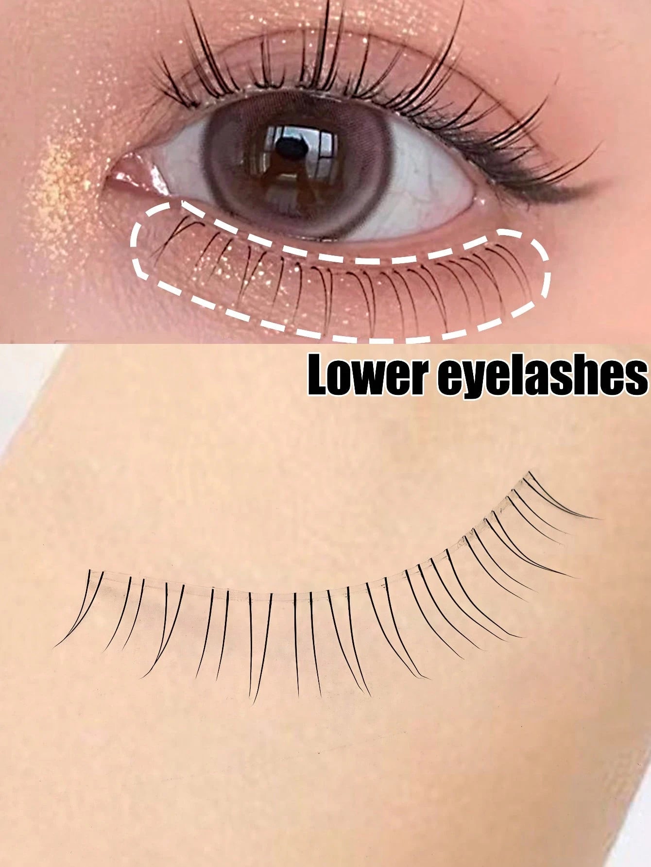 5 Pairs Transparent Stem Natural False Eyelashes, Japanese Anime Style Exaggerated Pointed DIY Cosplay Lower Lashes, Reusable, Suitable For Women And Girls, Comfortable Strip False Eyelashes